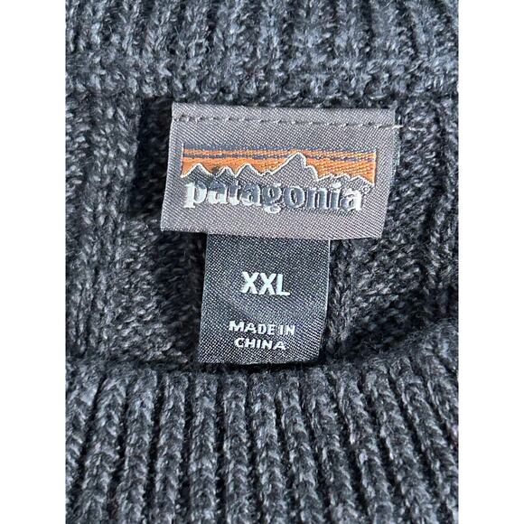 Patagonia Mens 2X Gray Fog Cutter Hemp Knit Sweater Shoulder Patches NWOT - Picture 4 of 8